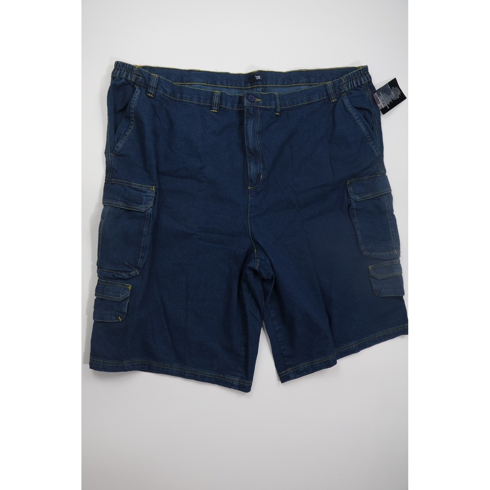 KingSize Denim Cargo Shorts 54 Big Blue Cotton Utility Casual Mens New